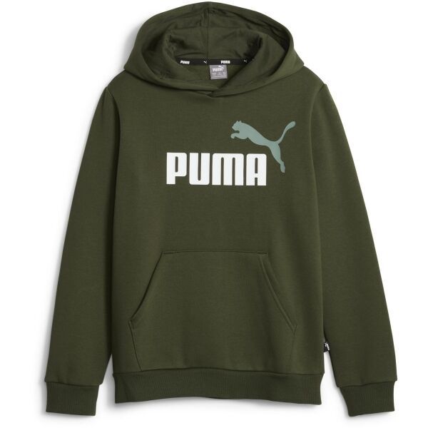 Puma Puma ESS + 2 COL BIG LOGO HOODIE FL B Суитшърт за момчета, зелено, размер
