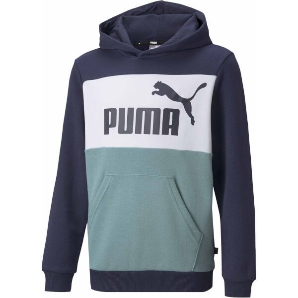 Puma Puma ESS+COLORBLOCK HOODIE TR Суитшърт за момчета, тъмносин, размер