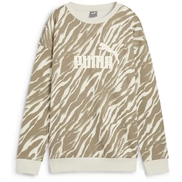 Puma Puma ESSENTIALS+ ANIMAL AOP CUR FL Дамски суитшърт, бежово, размер