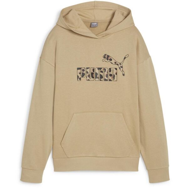 Puma Puma ESSENTIALS+ ANIMAL HOODIE Дамски суитшърт с качулка, бежово, размер