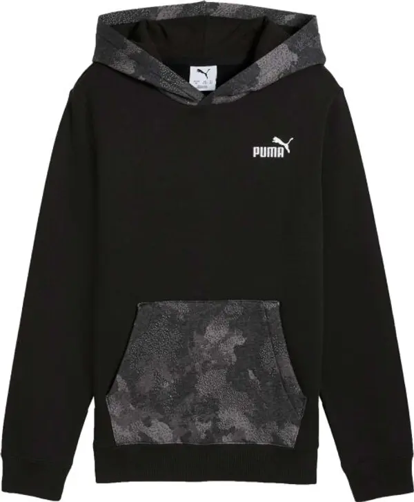 Puma Puma ESSENTIALS CAMO HOODIE FL B Детски суитшърт, черно, размер