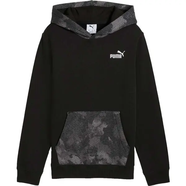 Puma Puma ESSENTIALS CAMO HOODIE FL B Детски суитшърт, черно, размер