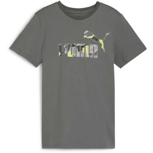 Puma Puma ESSENTIALS + CAMO LOGO TEE B Детска тениска, тъмносиво, размер