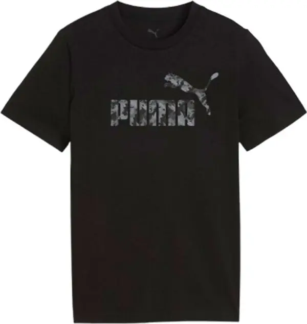 Puma Puma ESSENTIALS CAMO TEE B Тениска за момчета, черно, размер
