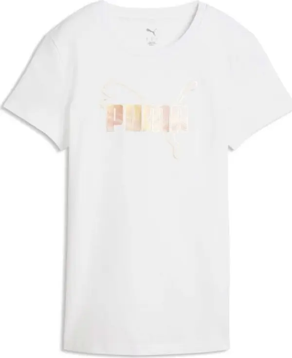 Puma Puma ESSENTIALS LOGO LAB METALLIC TEE Дамска тениска, бяло, размер