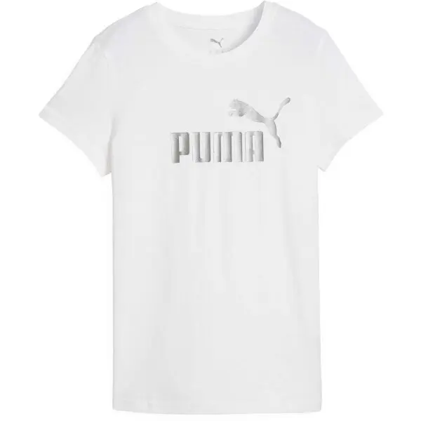 Puma Puma ESSENTIALS METALLIC NO.1 LOGO TEE Дамска тениска, бяло, размер