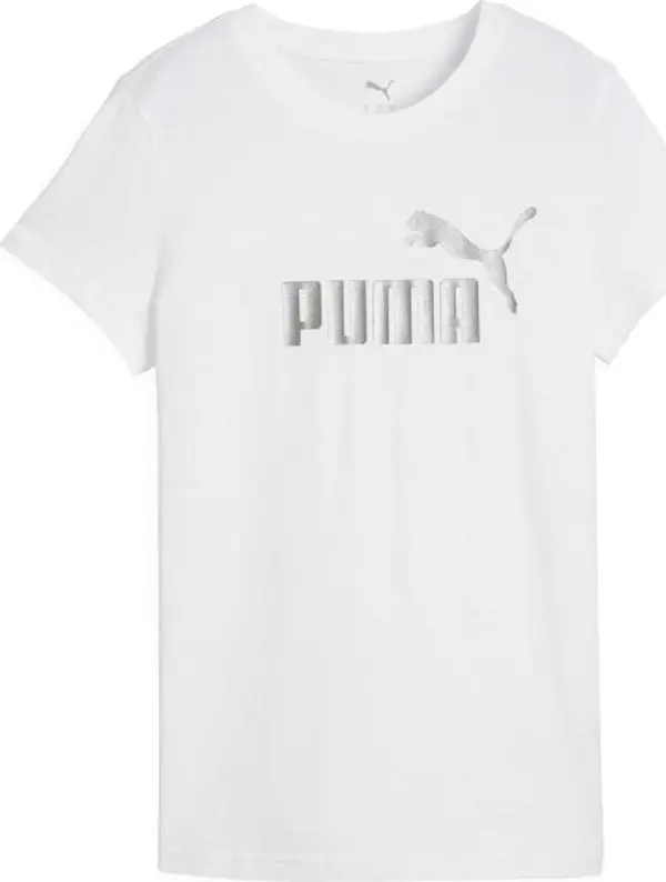 Puma Puma ESSENTIALS METALLIC NO.1 LOGO TEE Дамска тениска, бяло, размер
