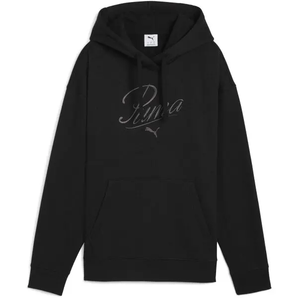 Puma Puma ESSENTIALS SCRIPT COMFORT HOODIE FL Дамски суитшърт, черно, размер