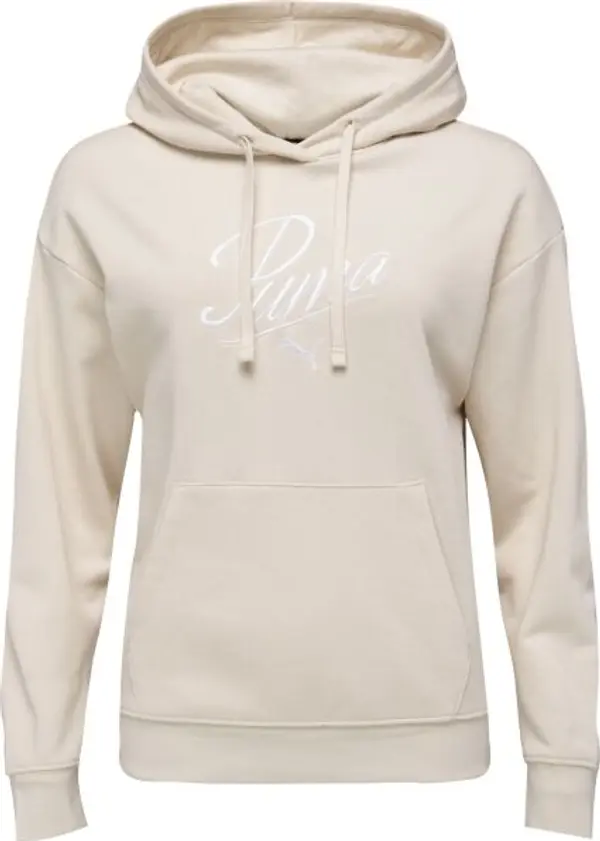 Puma Puma ESSENTIALS SCRIPT HOODIE TR Дамски суитшърт, бежово, размер