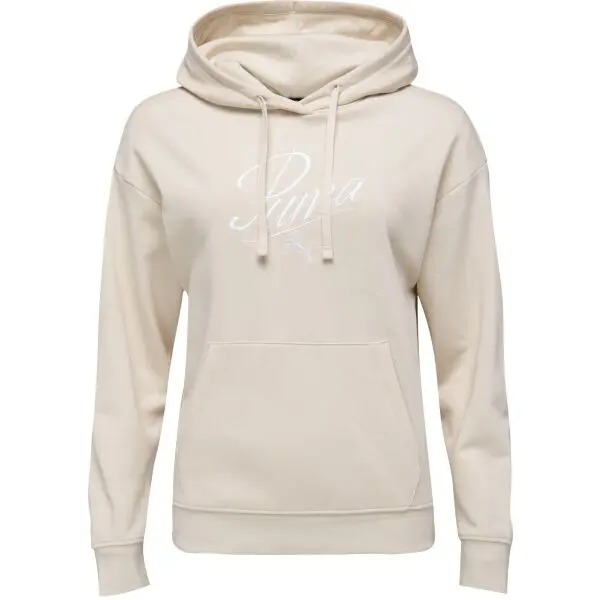Puma Puma ESSENTIALS SCRIPT HOODIE TR Дамски суитшърт, бежово, размер