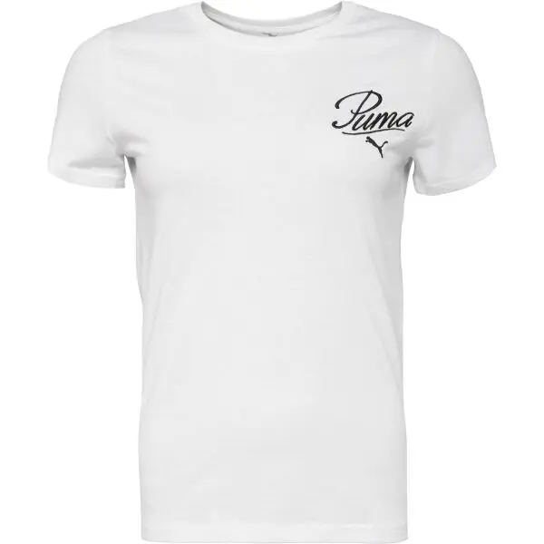 Puma Puma ESSENTIALS SCRIPT TEE Дамска тениска, бяло, размер