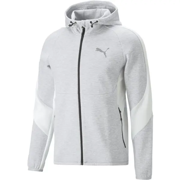 Puma Puma EVOSTRIPE FULL-ZIP HOODIE DK Мъжки спортен суитшърт, сиво, размер