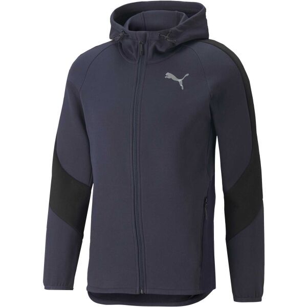Puma Puma EVOSTRIPE FULL-ZIP HOODIE Мъжки спортен суитшърт, тъмносин, размер