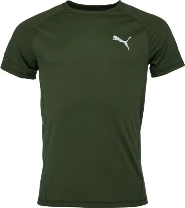 Puma Puma EVOSTRIPE Мъжка тениска, тъмнозелено, размер