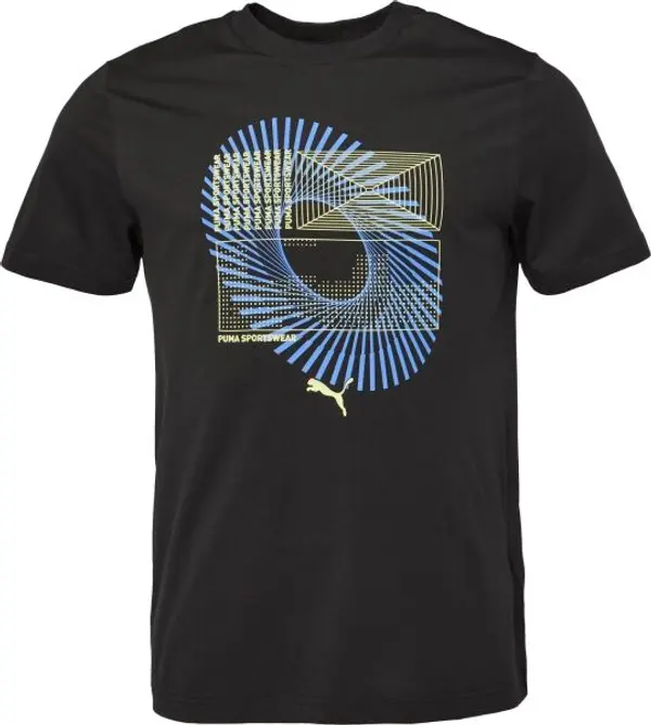 Puma Puma GRAPHIC CIRCULAR TEE Мъжка тениска, черно, размер
