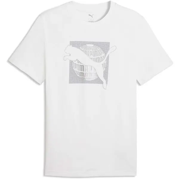 Puma Puma GRAPHIC FOIL TEE Мъжка тениска, бяло, размер