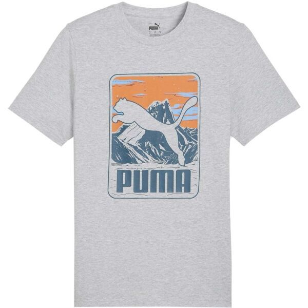 Puma Puma GRAPHIC MOUNTAIN TEE Мъжка тениска, сиво, размер