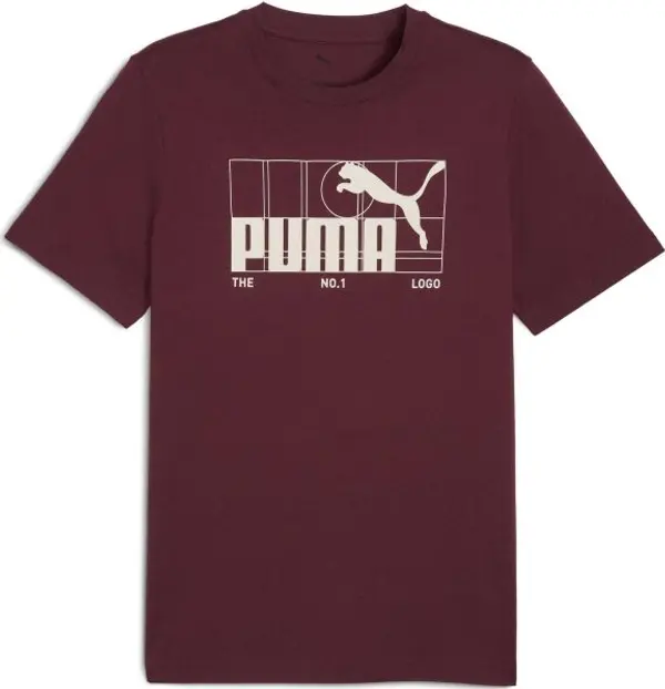 Puma Puma GRAPHIC NO.1 LOGO TEE Мъжка тениска, винен, размер