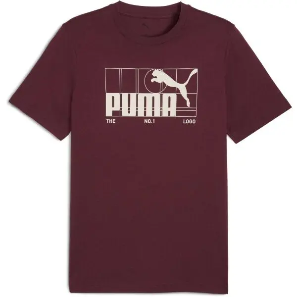 Puma Puma GRAPHIC NO.1 LOGO TEE Мъжка тениска, винен, размер