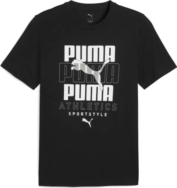 Puma Puma GRAPHIC STACKED TEE Мъжка тениска, черно, размер