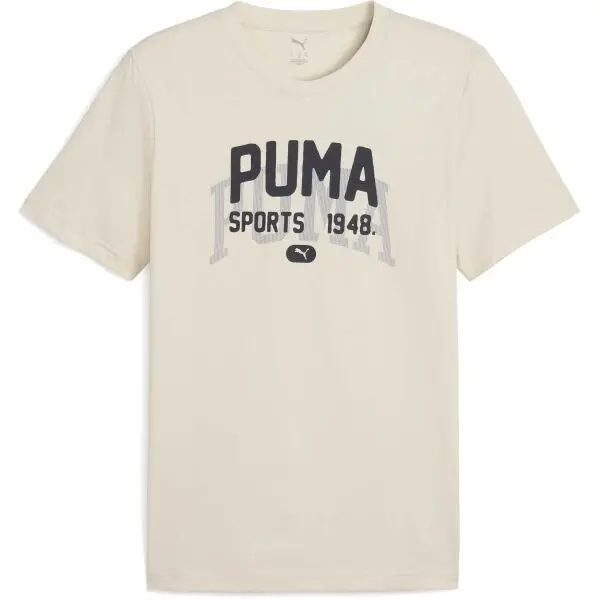 Puma Puma GRAPHIC VARSITY TEE Мъжка тениска, бежово, размер