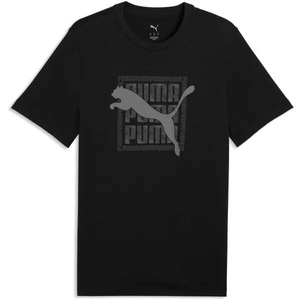 Puma Puma GRAPHIC WORDING TEE Мъжка тениска, черно, размер
