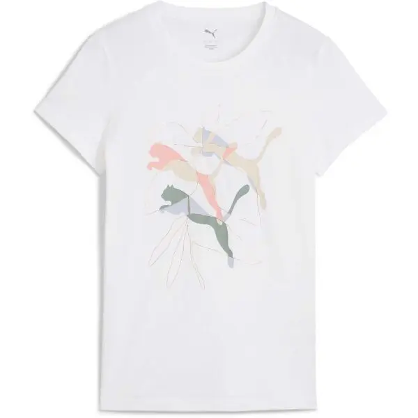 Puma Puma GRAPHICS BRANDED LEAF TEE Дамска тениска, бяло, размер
