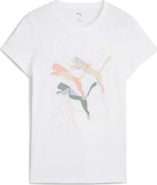 Puma Puma GRAPHICS BRANDED LEAF TEE Дамска тениска, бяло, размер