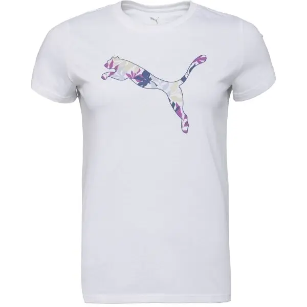 Puma Puma GRAPHICS FLORAL CAT LOO TEE Дамска тениска, бяло, размер