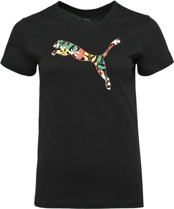 Puma Puma GRAPHICS FLORAL CAT LOO TEE Дамска тениска, черно, размер