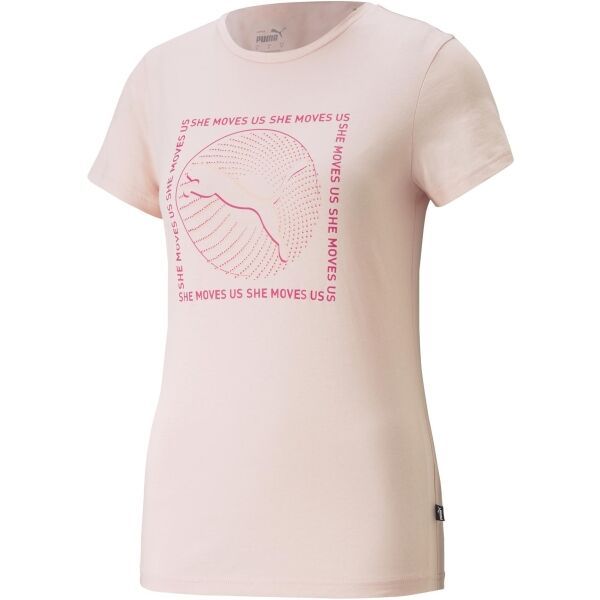 Puma Puma GRAPHICS SHE MOVES US TEE Дамска тениска, цвят сьомга, размер