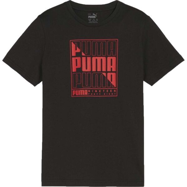 Puma Puma GRAPHICS WORDING TEE B Момчешка тениска, черно, размер
