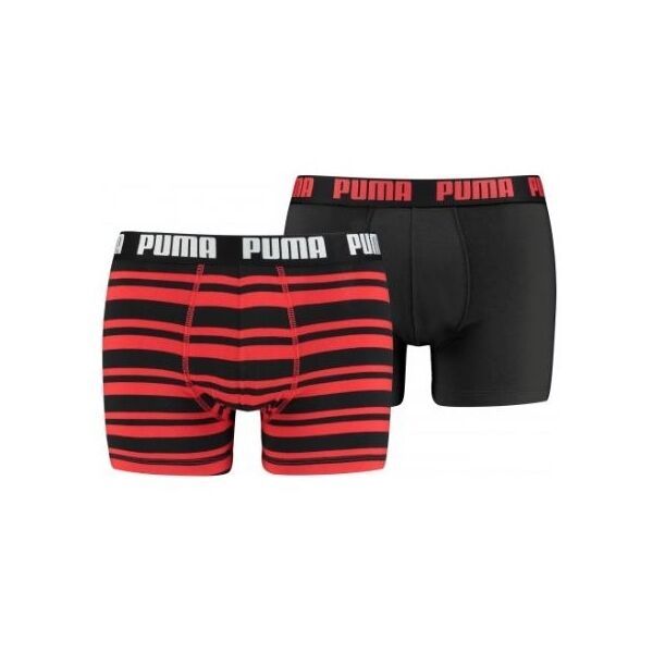 Puma Puma HERITAGE STRIPE BOXER 2P Мъжки боксерки, червено, размер