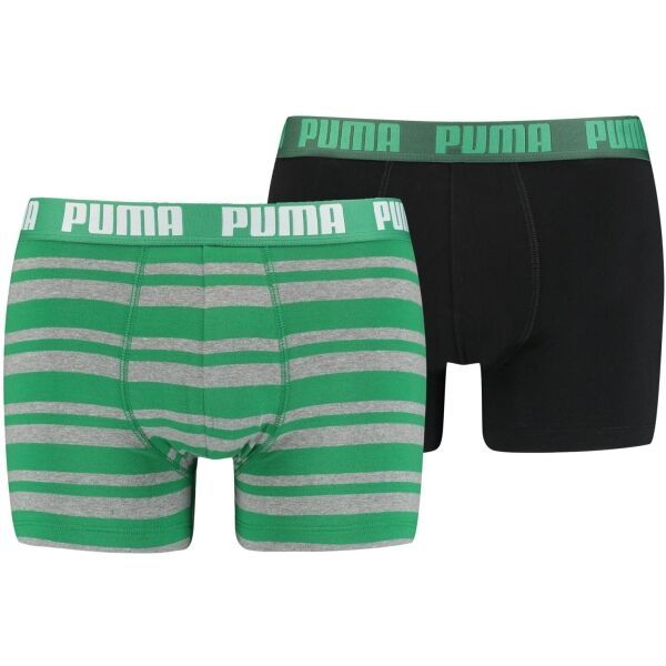Puma Puma HERITAGE STRIPE BOXER 2P Мъжки боксерки, зелено, размер