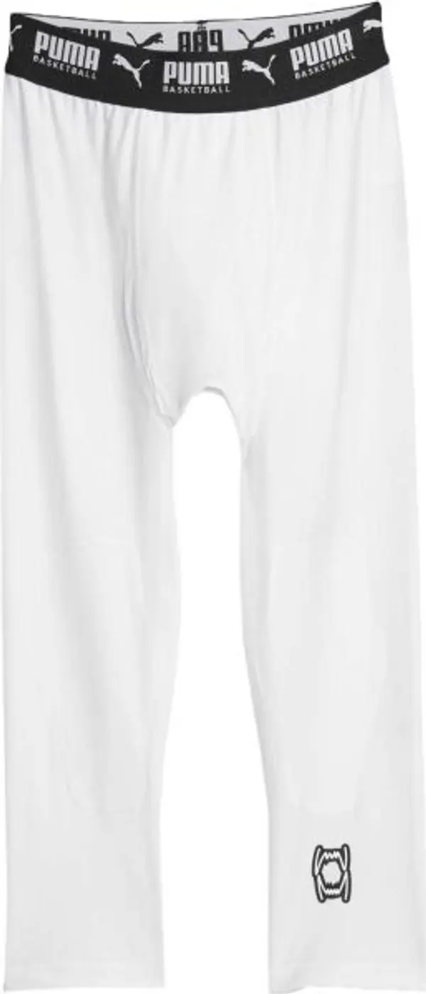Puma Puma HOOPS TEAM 3/4 TIGHT BASELAYER Баскетболни шорти, бяло, размер