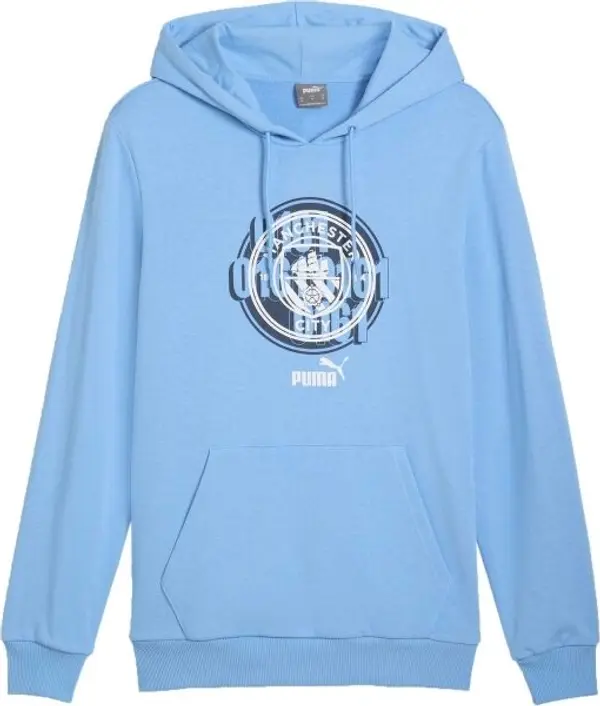 Puma Puma MANCHESTER CITY FC FOTBAL CULTURE HOODIE Мъжки суитшърт, светлосиньо, размер