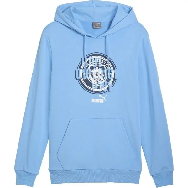 Puma Puma MANCHESTER CITY FC FOTBAL CULTURE HOODIE Мъжки суитшърт, светлосиньо, размер