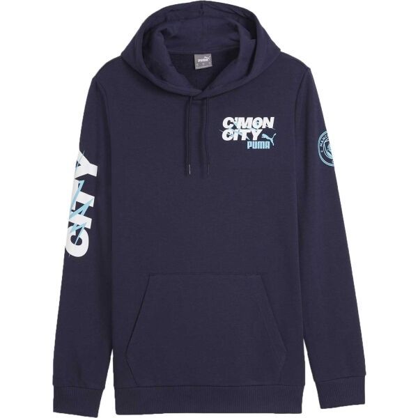 Puma Puma MANCHESTER CITY FC FTBLICONS HOODY Мъжки суитшърт, тъмносин, размер