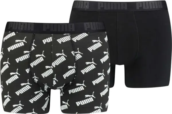 Puma Puma MEN AOP BOXER 2P Мъжки боксерки, черно, размер