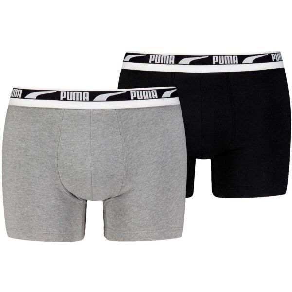 Puma Puma MEN EVERYDAY MULTI LOGO BOXER 2P Мъжки боксерки, черно, размер