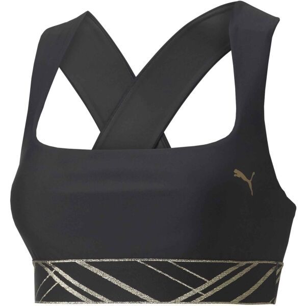 Puma Puma MID IMPACT DECO GLAM BRA Дамско бюстие, черно, размер