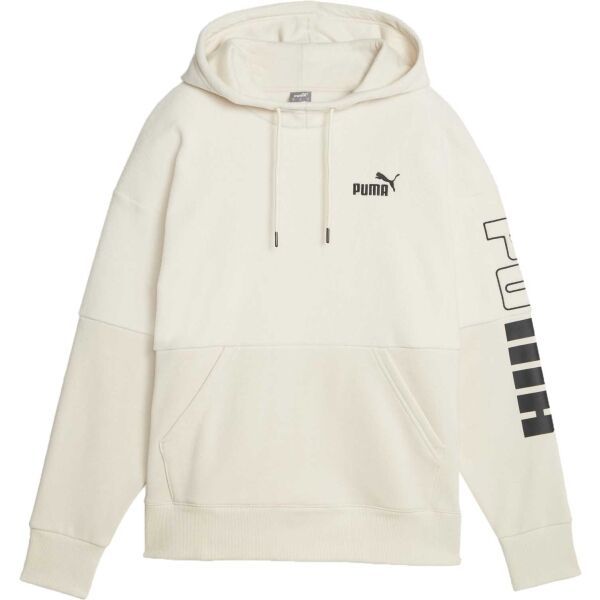 Puma Puma POWER COLOR BLOCK HIGT NECK HOODIE Дамски суитшърт, бежово, размер