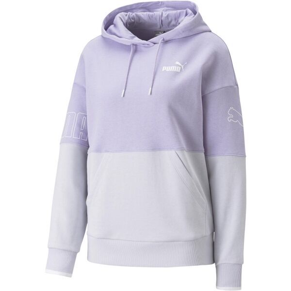 Puma Puma POWER COLOR BLOCK HOODIE Дамски суитшърт, лилаво, размер