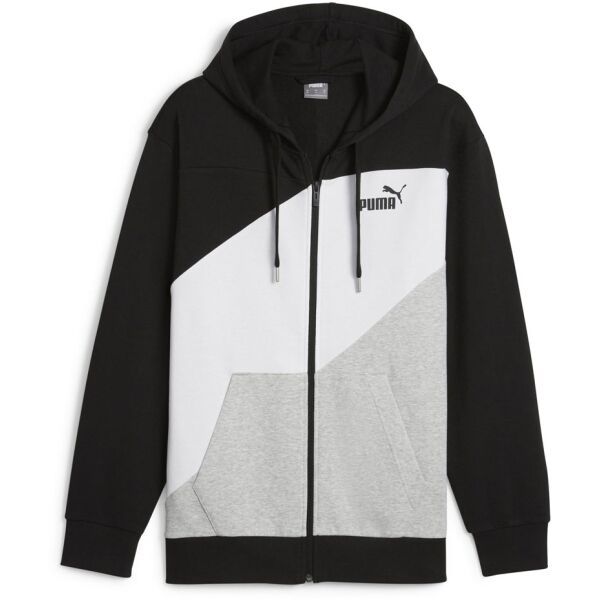 Puma Puma POWER COLORBLOCK FULL ZIP HOODIE TR Мъжки суитшърт, черно, размер