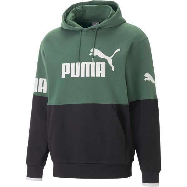 Puma Puma POWER COLORBLOCK HOODIE Дамски суитшърт, зелено, размер