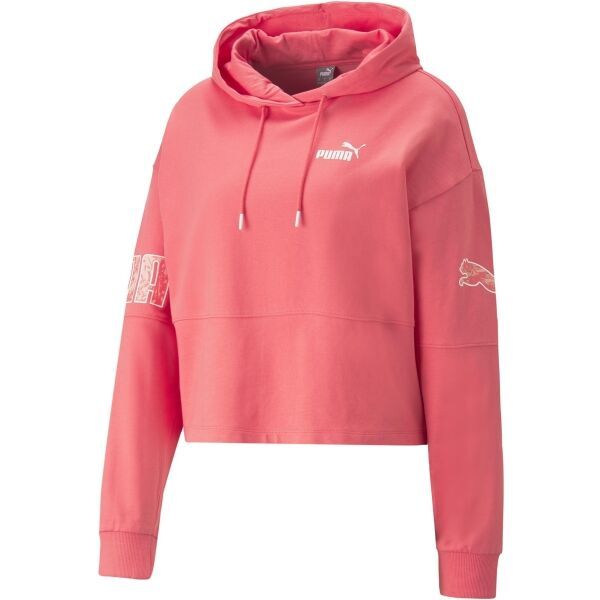 Puma Puma POWER COLORBLOCK SUMMER HOODIE Дамски суитшърт, цвят сьомга, размер