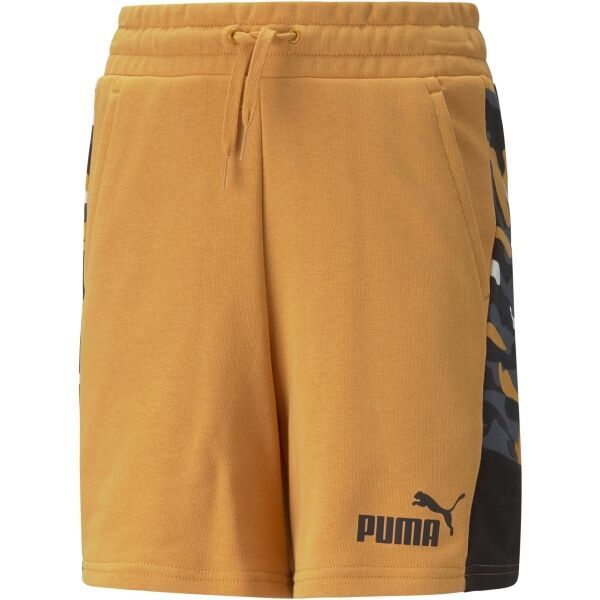 Puma Puma ESS+CAMO SHORTS TR B DESERT CLAY Детски спортни къси панталони, оранжево, размер 128