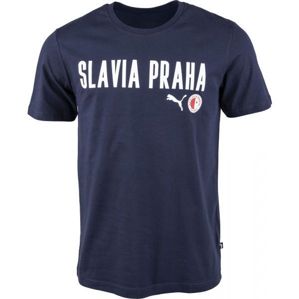 Puma Puma Slavia Prague Graphic Tee DBLU Мъжка тениска, тъмносин, размер XS
