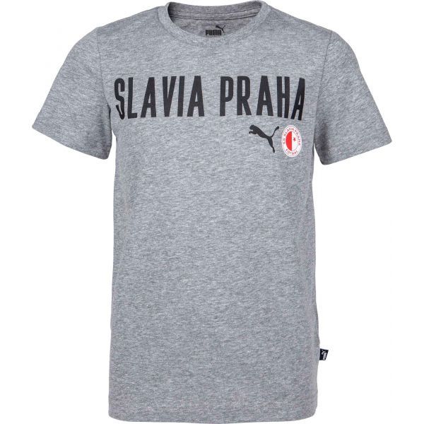 Puma Puma Slavia Prague Graphic Tee Jr GRY Тениска за момчета, сиво, размер 116