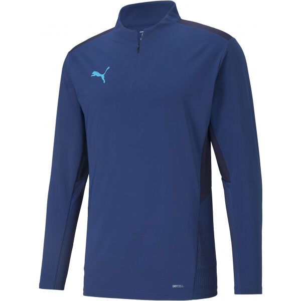 Puma Puma TEAMCUP 1/4 ZIP TOP Мъжки спортен суитшърт, синьо, размер XS